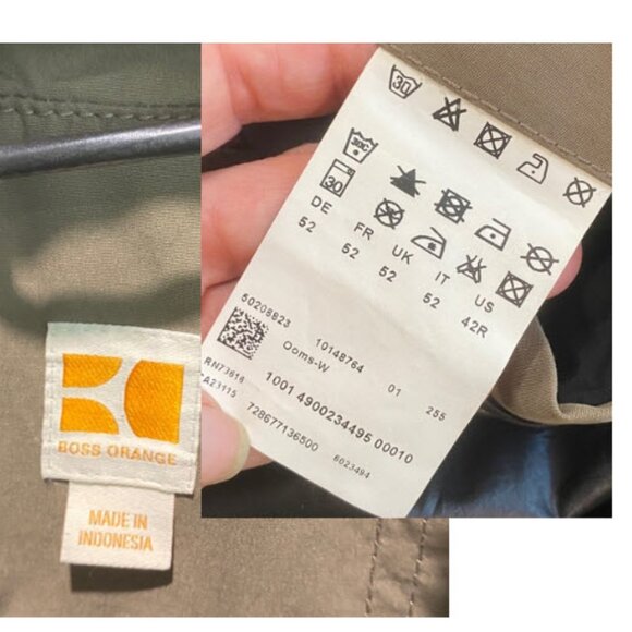 BOSS ORANGE Men's Tan Utility Jacket Size 42R Lined Military Style - Picture 15 of 16